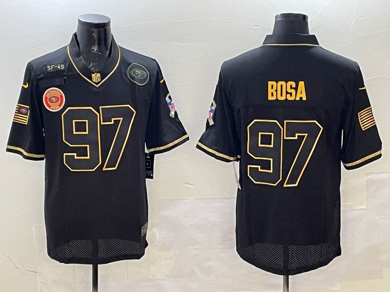 Men San Francisco 49ers 97 Bosa Black Gold 2025 Nike Limited NFL Jersey style 5